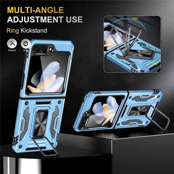 Mobilskal till Galaxy Z Flip7 FE/Z Flip6 Armor Kickstand Blå