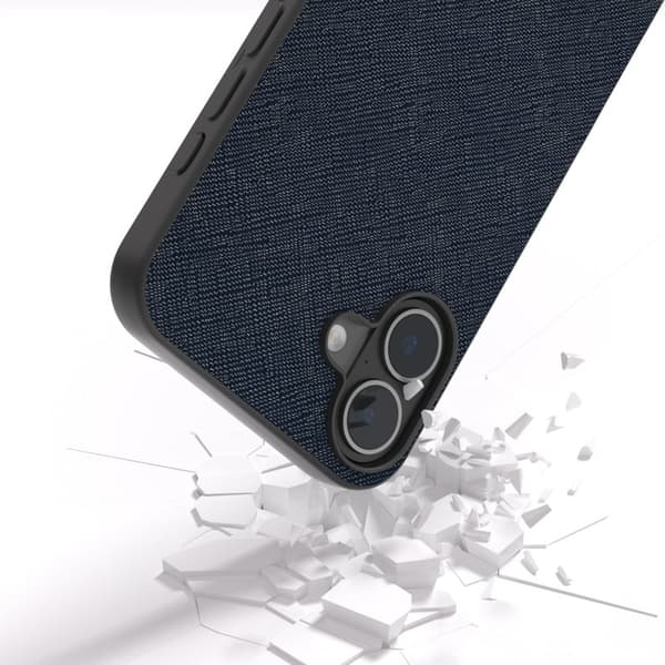 ABEEL Mobilskal till iPhone 16 Plus Äkta Läder Hybrid Blå