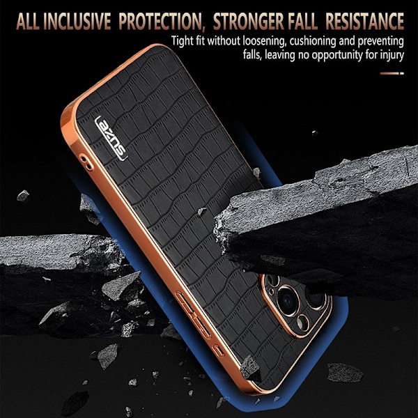 AZNS iPhone 14 Pro Max Plånboksfodral Konstläder - Grön