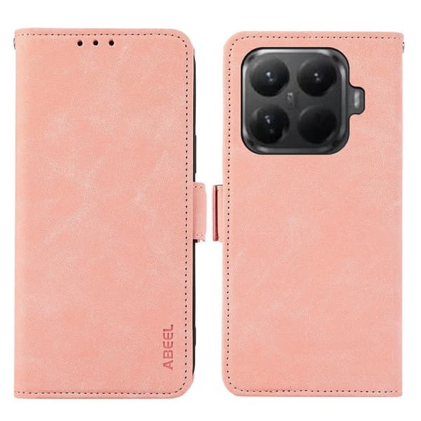 ABEEL Mobilskal till Xiaomi 15T Pro KonstLäder Folio Ställ Rosa