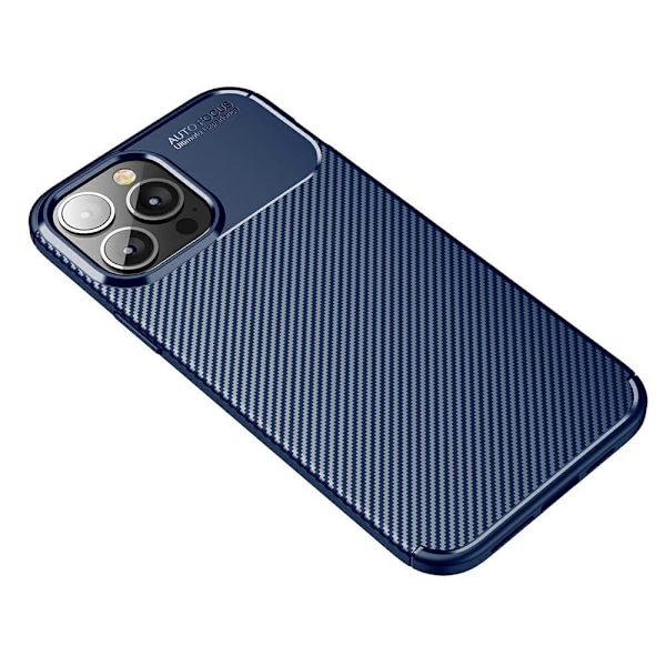 Carbon Fiber Mobilskal till Apple iPhone 13 Pro - Blå Blå