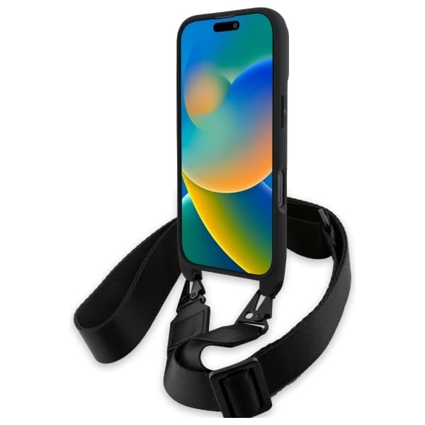 BMW Mobilskal till iPhone 16 Pro Carbon Tricolor & Strap - Svart Black