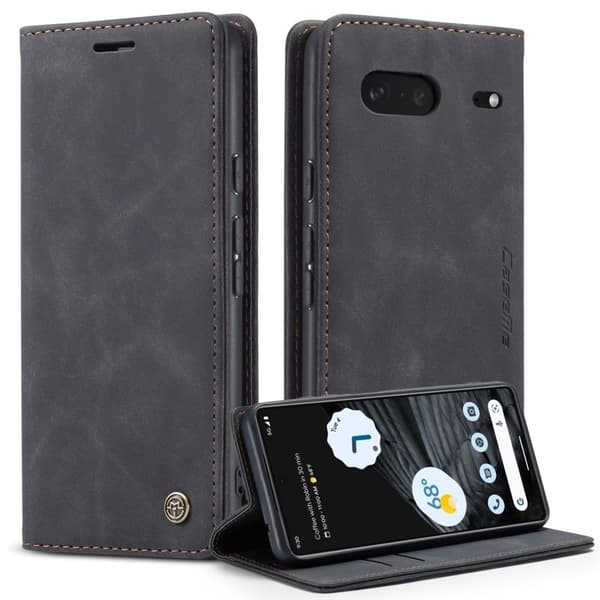 CASEME 013 Konstläder Konstläder Plånboksfodral för Google Pixel 7 5G - Svart