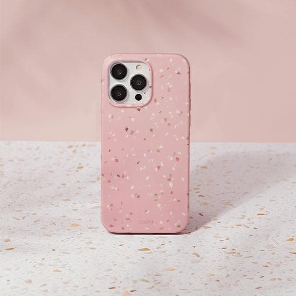 Uniq iPhone 14 Pro Skal Coehl Terrazzo - Rosa