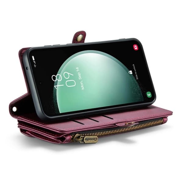 CASEME Plånboksfodral Konstläder för Samsung Galaxy S23 FE - Vinröd