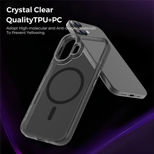Mobilskal till iPhone 17 MagSafe TPU+PC Transparent - Svart Svart