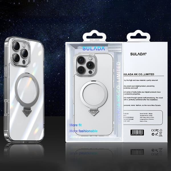 SULADA Mobilskal till iPhone 16 Pro Max MagSafe Kickstand Klar Hård PC