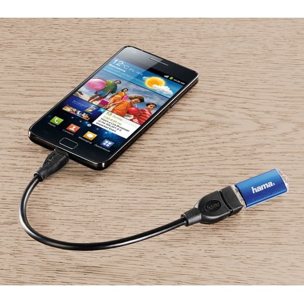 HAMA Adapter USB-Micro OTG Hona-Hane Guld Svart