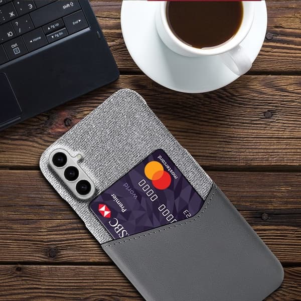 Samsung Galaxy S26 / S26 Pro Skal PU Läder Klädtextur Hård PC - Grå