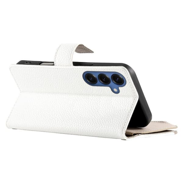 Samsung Galaxy S26 Plus Plånboksfodral Dragkedja Konstläder Flip - Vit
