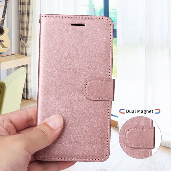 ABEEL Samsung Galaxy S26 Plus Plånboksfodral Konstläder Med Rem - Roséguld