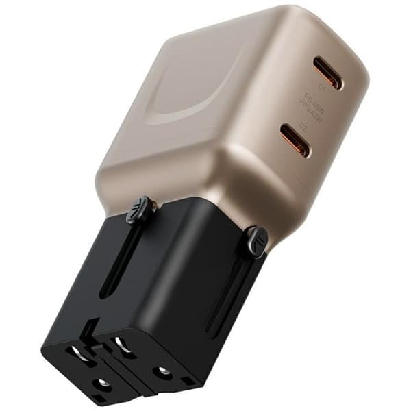 Energea Hurtigoplader 45W 2xUSB-C TravelGo - Guld Sort Guld