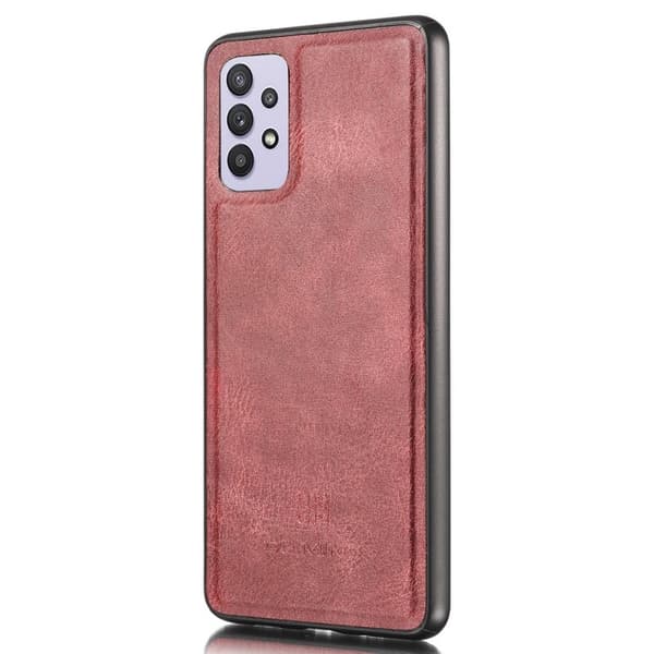 DG.MING Samsung Galaxy A32 5G Plånboksfodral Äkta Läder Detachable Röd