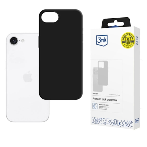 3MK Telefontaske til iPhone 16e Matt - Sort Svart