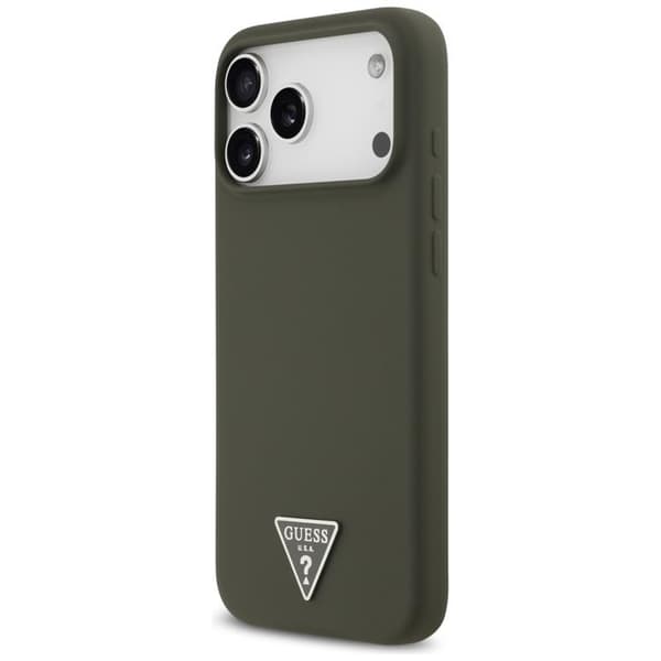 Guess Mobilskal till iPhone 17 Pro Max MagSafe Silikon Triangle Logo - Khaki Grön