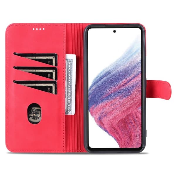 AZNS Samsung Galaxy A34 5G Plånboksfodral Konstläder - Röd