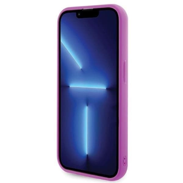 Guess iPhone 15 Pro -puhelinkuori Disco Metal Script - Pinkki Rosa