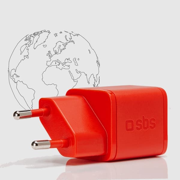 SBS Snabbladdare 20W GaN Power Delivery - Röd Röd