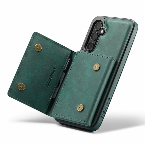 DG.MING Konstläder Plånboksfodral för Samsung Galaxy S25 FE - Grön