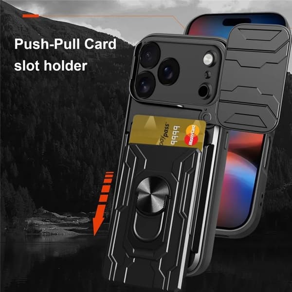 Mobilskal till iPhone 17 Pro Max Kamera Slider PC + TPU Kickstand - Grön Grön