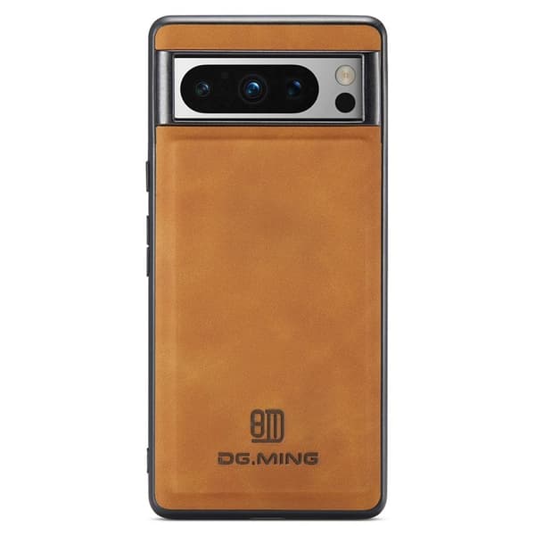 DG.MING Google Pixel 8 Pro Fodral KonstLäder +PC+TPU Brun