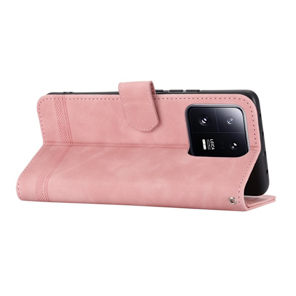 DIERFENG DF-03 Plånboksfodral för Xiaomi 13 Pro 5G - Konstläder - Rosa