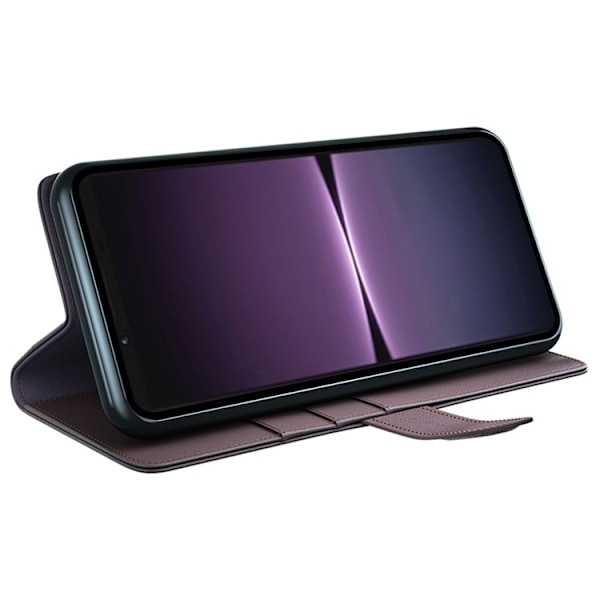 Sony Xperia 1 V Plånboksfodral Äkta Läder Flip - Brun