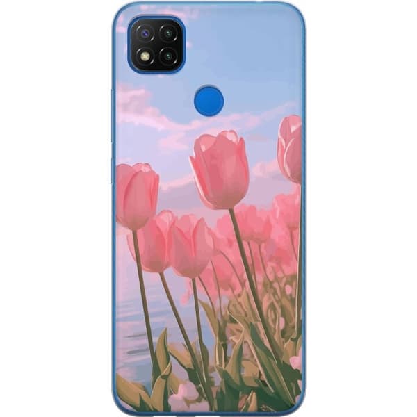 Mobilskal till Xiaomi Redmi 9C NFC med Rosa Tulpaner