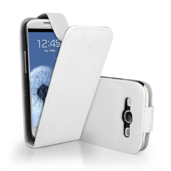 Flip mobilväska till Samsung Galaxy S3 I9300 (Vit) + Skärmskydd Vit