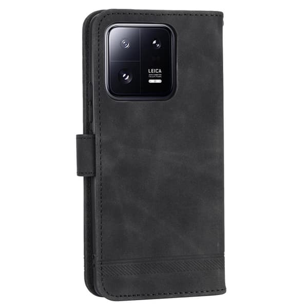 DIERFENG DF-03 Plånboksfodral för Xiaomi 13 Pro 5G - Konstläder - Svart
