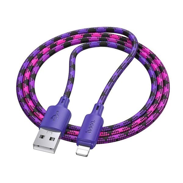 HOCO USB-A til Lightning Kabel 2.4A 1m Nylon X116 - Gradient Lilla Lila