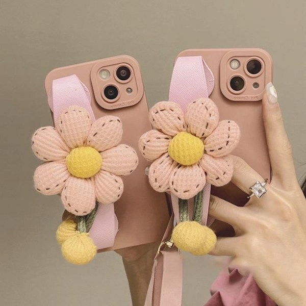 Pumpkin Handrem iPhone 13 Skal - Rosa Rosa