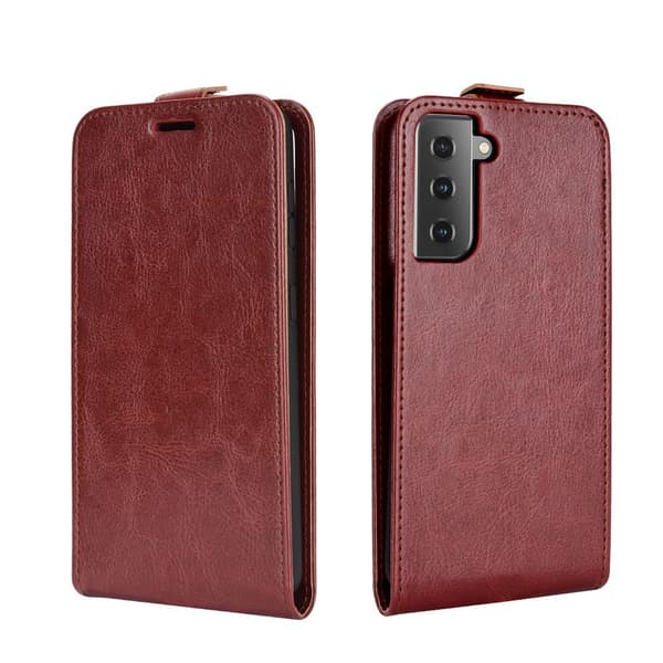 Flip mobilcover til Samsung Galaxy S21 - Brun Brown