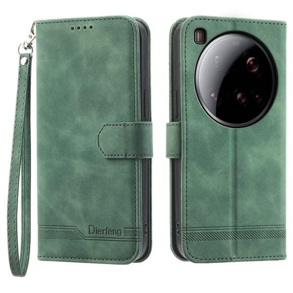 DIERFENG DF-03 för Xiaomi 15 Ultra Plånboksfodral Konstläder - Grön