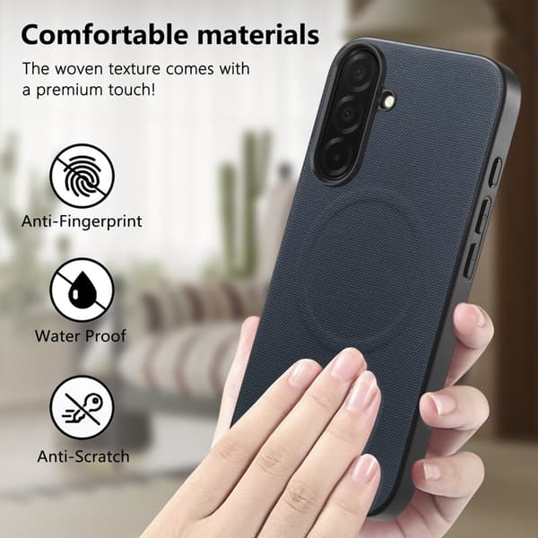 Mobilskal för Samsung Galaxy S26 Plus Magnetiskt Konstläder + TPU - Mörkblå