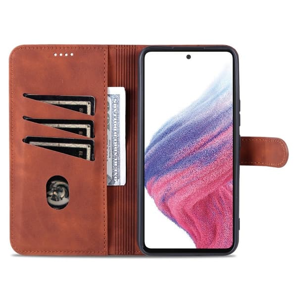 AZNS Samsung Galaxy A34 5G Plånboksfodral Konstläder - Brun