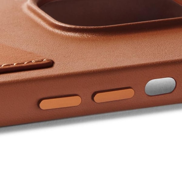 Mujjo iPhone 14 Pro Skal Korthållare Full Läder - Tan