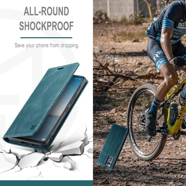 AUTSPACE A01 Mobilskal för Xiaomi 12 Lite 5G - PU Läder - Blå
