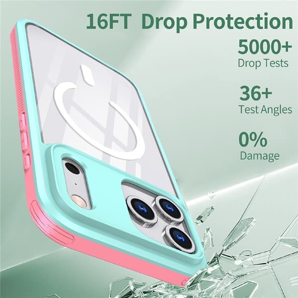 Mobilskal till iPhone 17 Pro MagSafe TPU + PC Clear - Blå/Rosa Blå