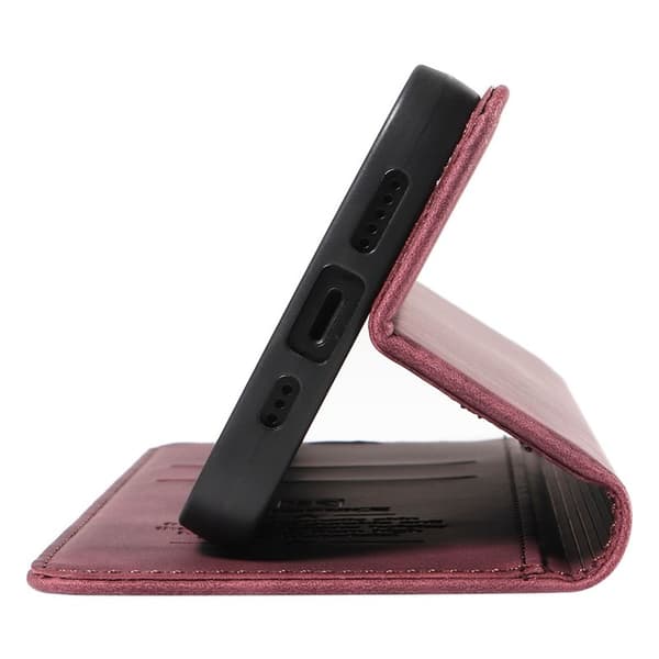 BETOPNICE 003 iPhone 16 Pro Max Plånboksfodral Konstläder - Röd