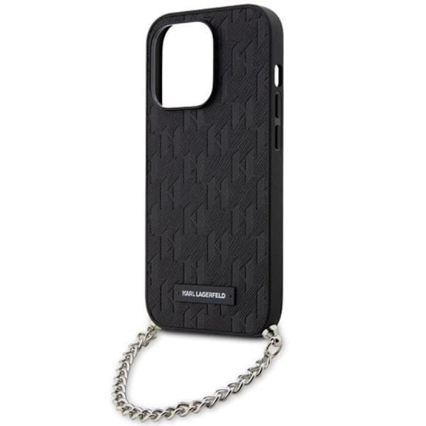 KARL LAGERFELD iPhone 14 Pro Mobilskal Monogram Chain Svart