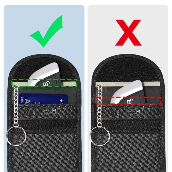Tech-Protect RFID-blokerende nøgleetui til nøglefri bilnøgle - Carbon Black Svart