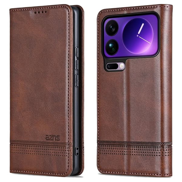 AZNS Xiaomi 17 Pro Plånboksfodral Konstläder - Brun