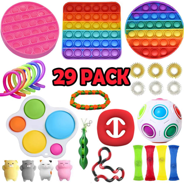 29 Pack Fidget Toy Set Pop IT Sensory Toy för Vuxna & Barn