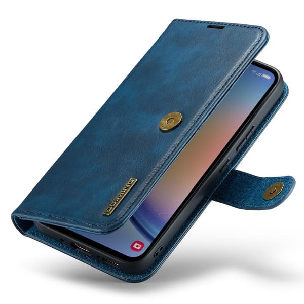 DG.MING Galaxy A34 5G Äkta Läder Plånboksfodral Detachable Magnet Blå