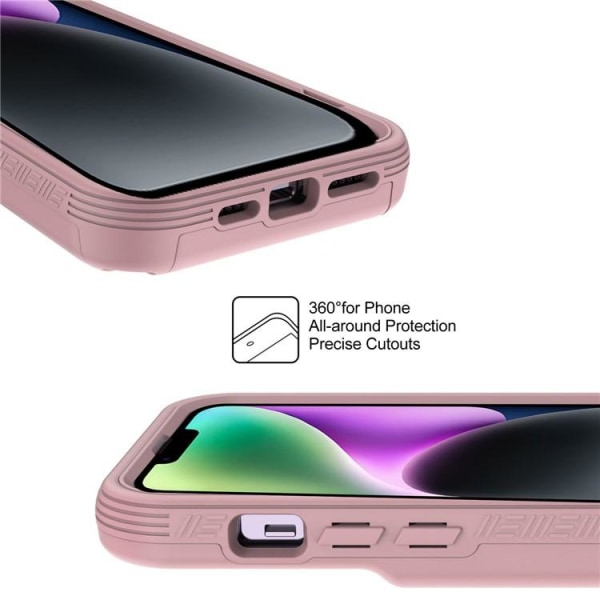 iPhone 14 Plus kansikorttipidikkeen peilijalusta - vaaleanpunainen