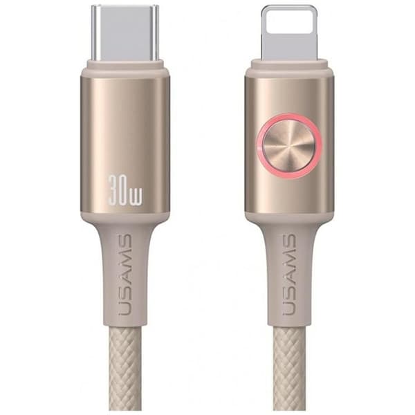 USAMS USB-C til Lightning-kabel 30W 1.2m Huan - Titanium Roséguld