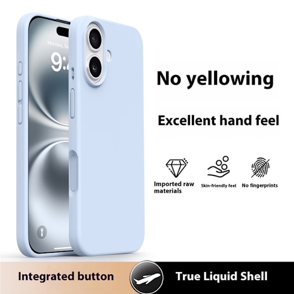 Mobilskal till iPhone 17 Silikon Microfiber Lining - Molnblå Blå