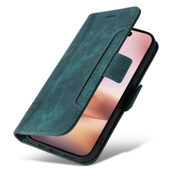 BETOPNICE 001 för iPhone 16 Plus Plånboksfodral Ställ Card Slots - Grön