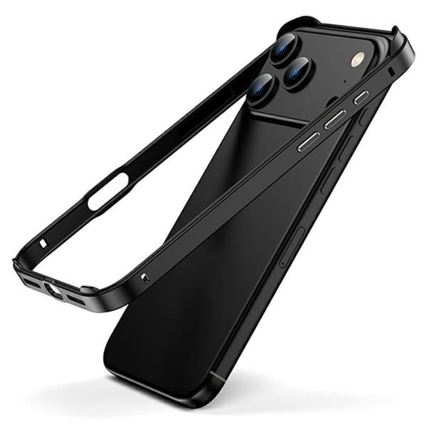 Mobilskal till iPhone 17 Pro Max Hollow Metal Bumper Svart